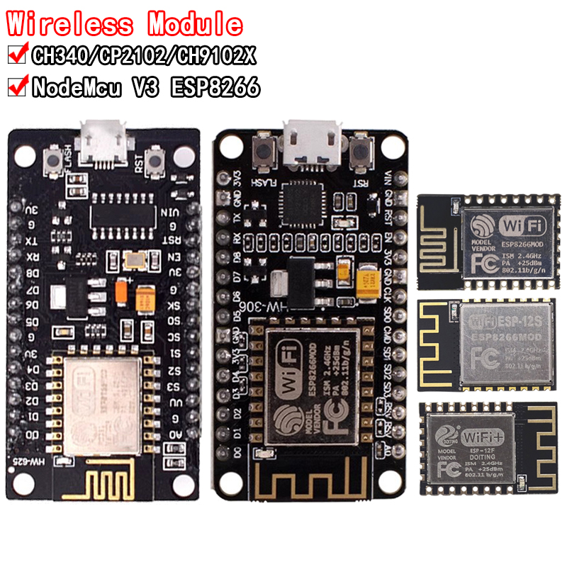 Esp8266 Nodemcu - Kablosuz Modül CH340/CP2102/CH9102X NodeMcu V3 V2