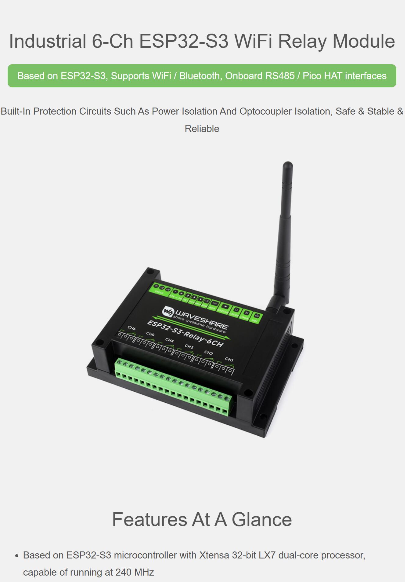 Endüstriyel 6 Kanallı Röle ESP - Esp32 Wifi Bluetooth Module incelemesi ve fiyatı